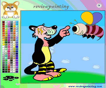 Paint the Tiger and bee with your own choice of colors