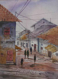 Water Color on Paper by Anand M. Bekwad