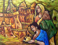 Acrylic on Canvas by Nageshwar Rao.T