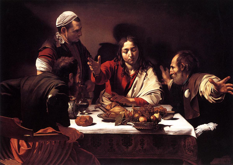 Supper at Emmaus by Michelangelo Merisi da Caravaggio
