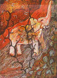 Woodcut and Stencil by Padma Reddy