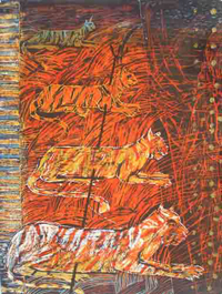 Woodcut and Stencil by Padma Reddy