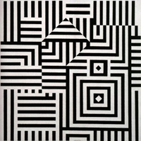 Op-art painting style